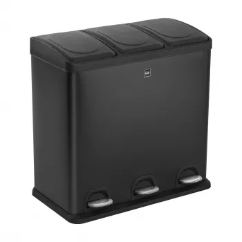 Šlapací třídicí koš na odpad HELIT the separator, 3 x 20 l, plast, soft-close, antracit H2405295