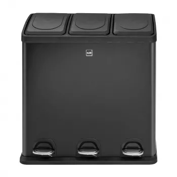 Šlapací třídicí koš na odpad HELIT the separator, 3 x 20 l, plast, soft-close, antracit H2405295