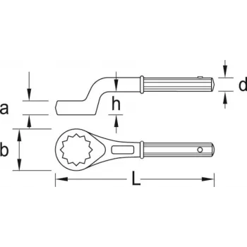 GEDORE Offset Ring Spanner 12-Point, 41 mm (6034300)