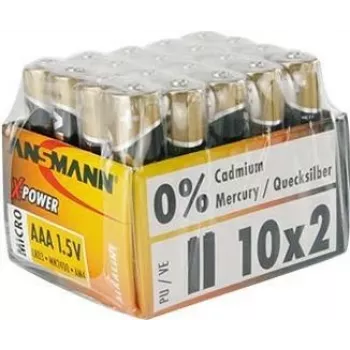 Alkalické baterie ANSMANN X-POWER Micro AAA 1,5 V - 20 ks 5015671
