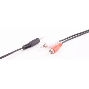 Audio kabel SHIVERPEAKS BASIC-S, 2x RCA samec na 3,5 mm jack samec, 5,0 m, stereo, černý, polybag BS30832-5
