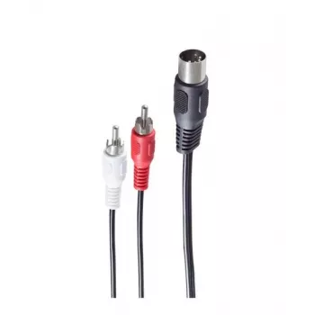 Audio kabel Shiverpeaks BASIC-S DIN 5pinový samec na 2 RCA samec, 1,5 m, černý BS10312