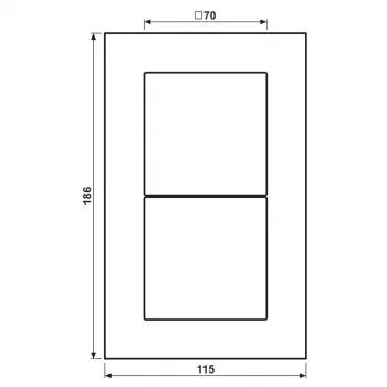 Skleněný rám JUNG LSP 982 GLAS 2násobný, LS PLUS, 115 x 186 x 11 mm
