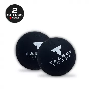 Squashový míček TALBOT torro, černo-červený, Medium, 2 ks v blistru s červeným bodem 251105