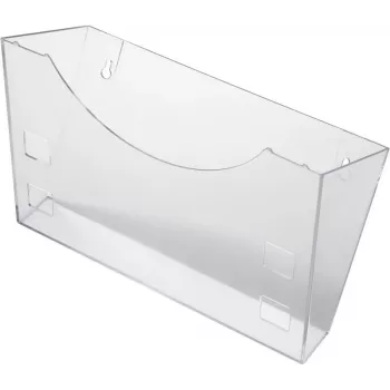 Nástěnný držák HELIT H6103008 pro držáky prospektů, šedo-transparentní
