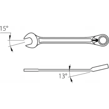 GEDORE Combination Ratchet Spanner, Reversible, UD Profile, 15 mm 2297329
