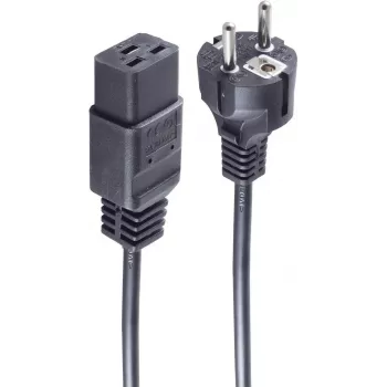 Napájecí kabel SHIVERPEAKS Basic Schuko na IEC C19, 3 m, 16 A, černý BS60015-S