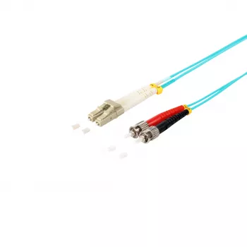 Vláknový patch kabel SHIVERPEAKS S/CONN maximum connectivity LC/ST duplex multimode OM3 50/125µm, aqua, 5m (77945/3)