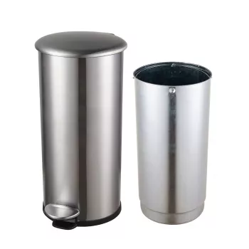 Šlapací odpadkový koš HELIT the zinc 12 l stříbrný nerezový kulatý Soft-Close H2406500