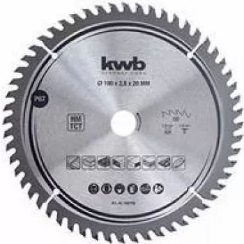 Kotoučová pila s karbidovými zuby kwb 586768 190 x 20 mm, 48 zubů, ATB, na dřevo