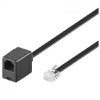Modulární prodlužovací kabel Wentronic Goobay RJ12 6P6C samec na samici, 6 m, černý 68264