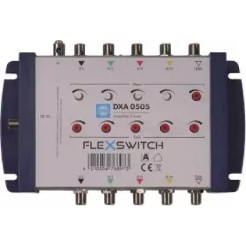 Linkový zesilovač WISI FLEXSWITCH DXA0505 4xSAT/1xTERR pro kaskády multiswitchů