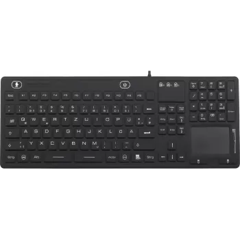 Průmyslová USB klávesnice Renkforce IP68 s dotykovou plochou, černá (iM-IKB110-BK)