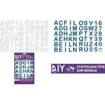 Žehlící písmena ROTH pro DIY látkový školní kornout, bílá, abeceda A-Z, list 150 x 210 mm, 1 list 658116