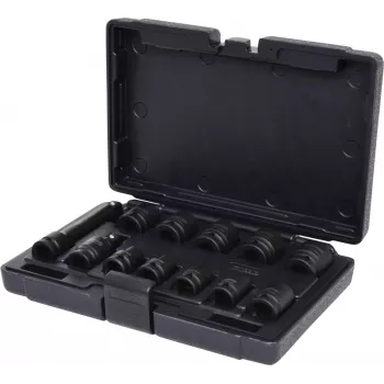 Sada nástrčných klíčů KS TOOLS 1/2 inch šestihranných pro rázový utahovák, krátkých, 12dílná (515.0112)