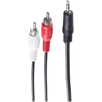 Audio kabel SHIVERPEAKS BASIC-S, 2 x RCA samec na 3,5 mm jack samec, 2,5 m, stereo, černý BS30832-2.5