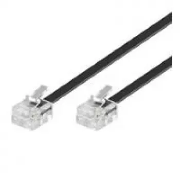 Modulární propojovací kabel Wentronic Goobay, černý, 15 m - RJ11/RJ14 (6P4C) samec na RJ11/RJ14 (6P4C) samec 50320
