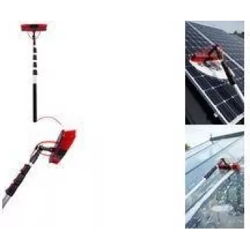 IWH Solar Panel Cleaning Brush with Telescopic Pole, Hose Connection and Shampoo Container, 3.5 m 00205