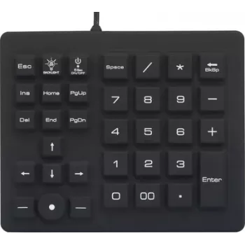 USB numerická klávesnice Renkforce odolná proti stříkající vodě, proti prachu, s trackballem černá (RF-4791687)