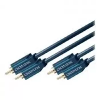 RCA audio kabel ClickTronic Casual Series 2x RCA samec na 2x RCA samec 10 m dvojitě stíněný koaxiální černý