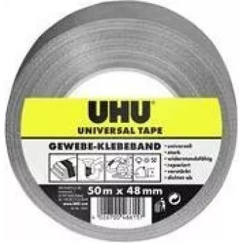 UHU Universal Fabric Tape, 48 mm x 50 m, Grey, Extra Strong, Polyester Coated, 1 Roll 46615
