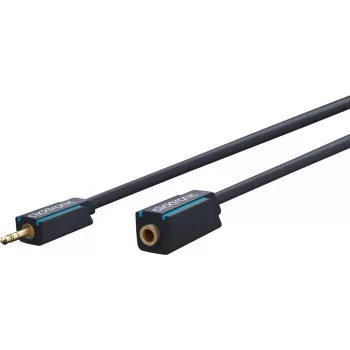 MP3 audio prodlužovací kabel CLICKTRONIC 3,5 mm stereo jack zástrčka na zásuvku 1,5 m černý