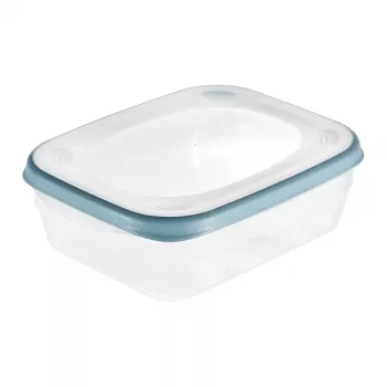 keeeper franco Food Storage Container, 1.2 L, Rectangular, Transparent with Blue Rim, PP/TPE, Airtight, Leak-proof, Dishwasher Safe, 1 pc 1079368000000