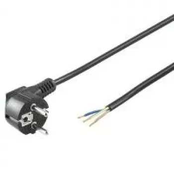 Napájecí kabel Wentronic Goobay zahnutý Schuko, otevřený konec, 3 m, černý 96033