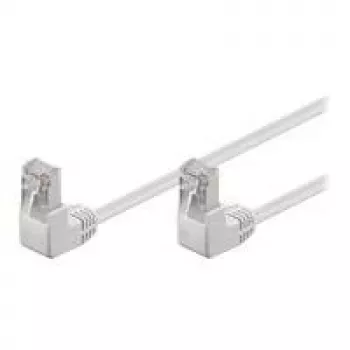 Patch kabel Wentronic Goobay CAT 5e 2x 90° zahnutý, F/UTP, bílý, 1 m - CCA hliník pokovený mědí, 2x RJ45 90° (8P8C) 96062