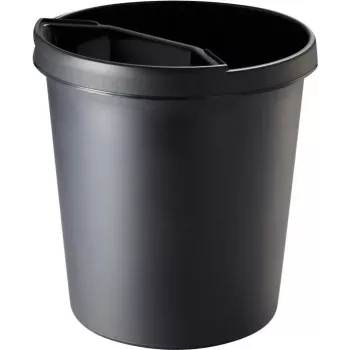 Odpadkový koš helit H6105895 kulatý plastový 18 l černý 31x32 cm