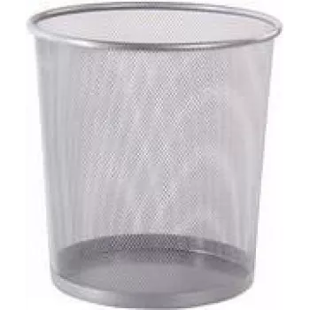 Odpadkový koš z drátěného pletiva Westcott, 12,3 l, stříbrný, kulatý, 230 x 270 mm E-744607 00