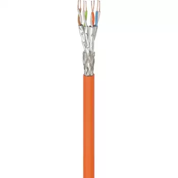 Instalační kabel Wentronic Goobay Cat.7 S/FTP (PiMF) masivní měď, 100 m, LSZH, oranžový 91888
