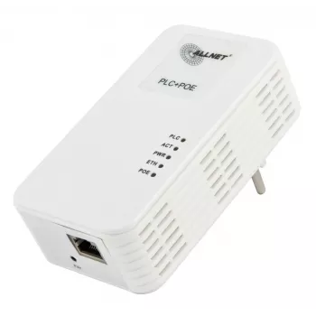 Powerline ALLNET ALL1681203-CH 1200 Mbps Gigabit PoE+ bridge s integrovanou zásuvkou