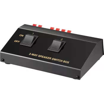 Wentronic Goobay Speaker Switch Box, Black - Connects up to 2 Speaker Pairs (60928)
