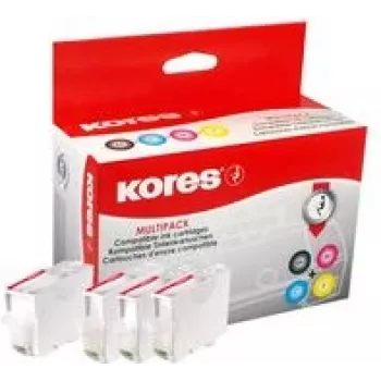 Multi-pack inkoustových kazet Kores G1577KIT pro Canon PGI-580/CLI-581 - černá, azurová, purpurová, žlutá (4 x 12,2 ml)