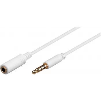 Prodlužovací kabel Wentronic Goobay 3,5 mm jack, bílý, 0,5 m, TRRS 4pinový, samec na samici 62359