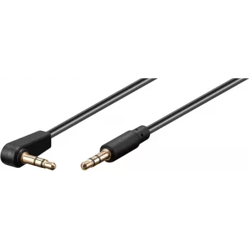 Stereo jack kabel Wentronic Goobay 3,5 mm, 1 m, černý, rovný na 90° zahnutý, samec na samce 67783