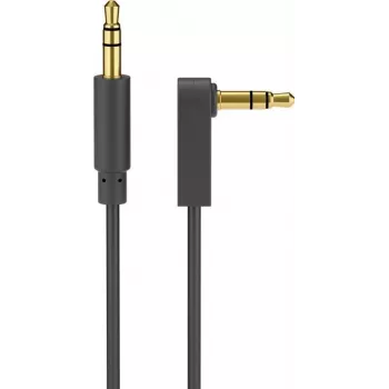 Stereo jack kabel Wentronic Goobay 3,5 mm, 1 m, černý, rovný na 90° zahnutý, samec na samce 67783