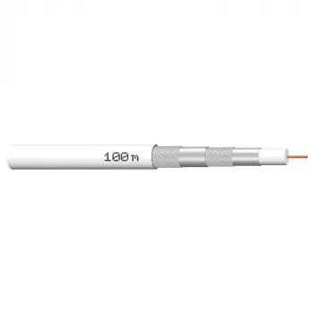 Koaxiální kabel Megasat 100 m, čtyřvrstvé stínění, 120 dB, 75 Ohm, F-Type Ready 100066