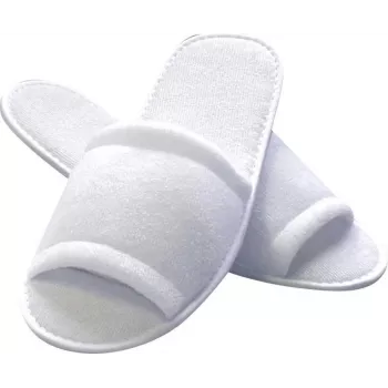 HYGOSTAR HYGONORM Disposable Slippers CLASSIC, Open-Toe, White, One Size, Length: 285 mm, Terry Polyester Upper (5551)