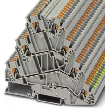 Motorová svorkovnice Phoenix Contact PT 2,5-PE/3L, push-in, 3 úrovně, PE, 2,5 mm², šedá, 3210542