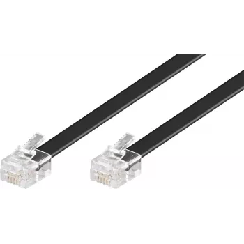 Modulární kabel Wentronic Goobay RJ12, 6P6C samec na samec, 15 m, černý 50324