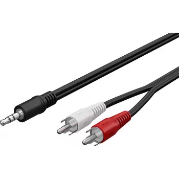 Adaptérový kabel Wentronic Goobay 3,5 mm jack na 2x RCA, 20 m, černý 50779