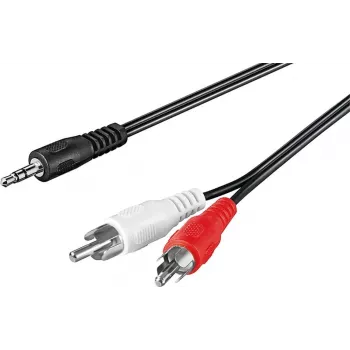 Adaptérový kabel Wentronic Goobay 3,5 mm jack na 2x RCA, 20 m, černý 50779