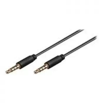 Propojovací kabel Wentronic Goobay 3,5 mm jack, černý, 2 m - 3,5 mm jack samec (4pin, stereo) na 3,5 mm jack samec (4pin, stereo) (63830)
