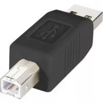 Adaptér USB 2.0 Renkforce A samec na B samec, pozlacené kontakty, černý