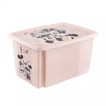 keeeper Storage Box Karolina Minnie, 45 Litre Stackable & Nestable Box with Lid, Polypropylene, Nordic Pink, 1 Piece 1223958124700