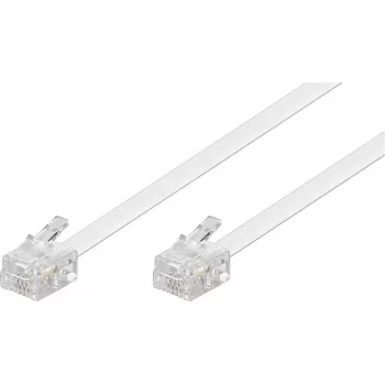 Modulární propojovací kabel Goobay RJ11/RJ14 (6P4C) samec na samec, 3 m, bílý (93067)