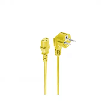 Napájecí kabel Schuko na IEC C13 shiverpeaks BASIC-S, 1,8 m, žlutý BS09-05182