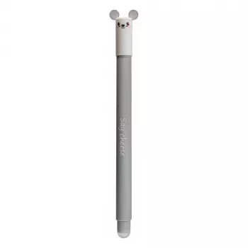 Gelové pero Faber-Castell Eberhard Faber Animal Erase it! Myš 0,7 mm modré, plnitelné, gumovatelné (1 ks) 582108